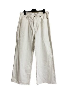 A.N.A Jeans Sz 18 Off White High-Rise Wide Leg Cotton/Tencel/Lyocell Blend